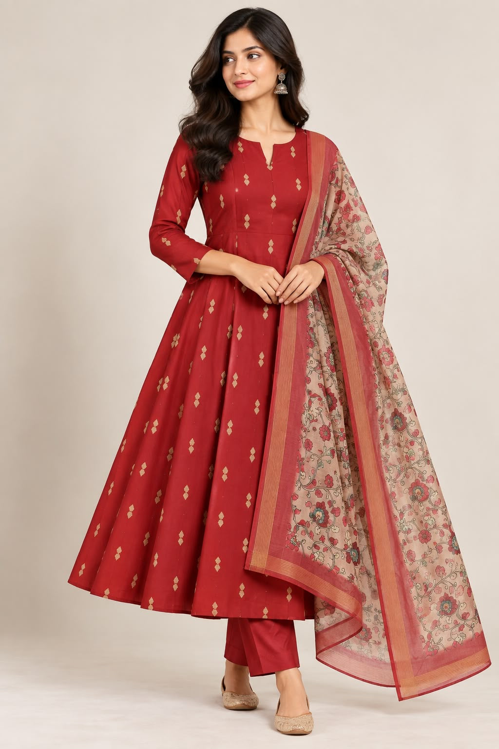 Top pant Duppata sets (Meroon)